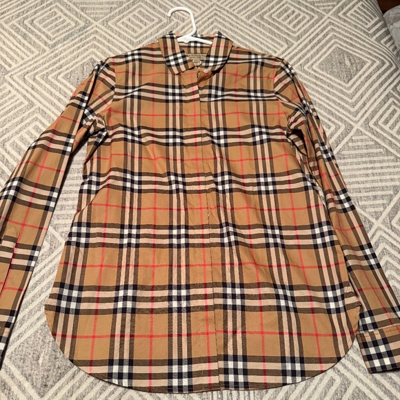 Burberry Check Stretch Cotton Shirt